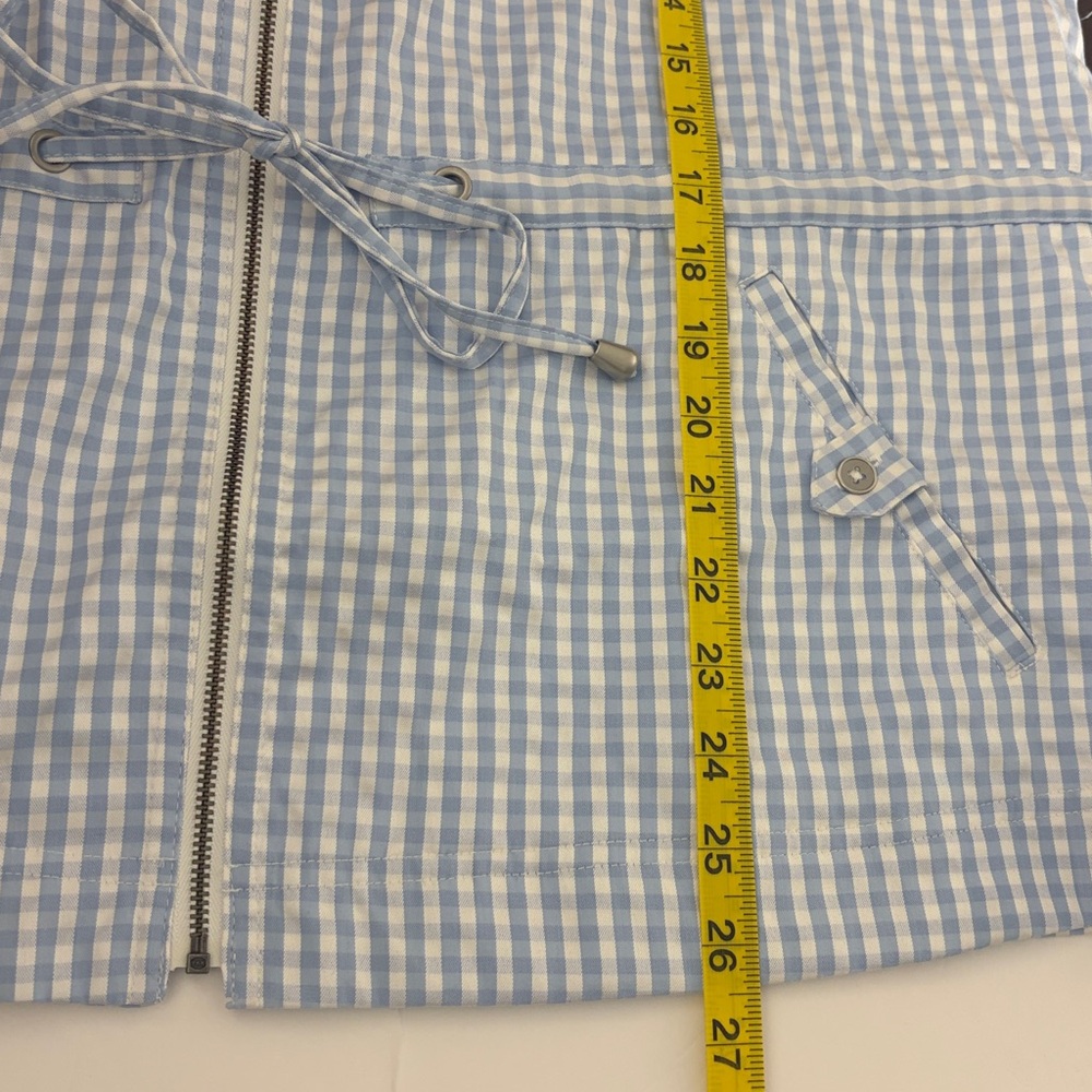 Chico's Light Blue Gingham Utility Jacket Size 2 - Picture 12 of 13